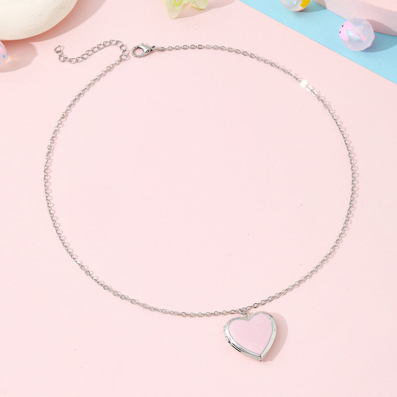 Romantic Pink Heart Necklace