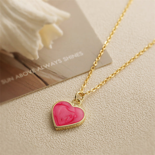 Romantic Pink Heart Necklace
