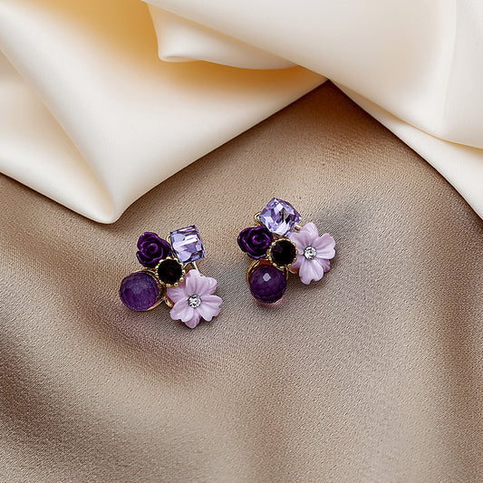 Romantic Purple Flower Earrings