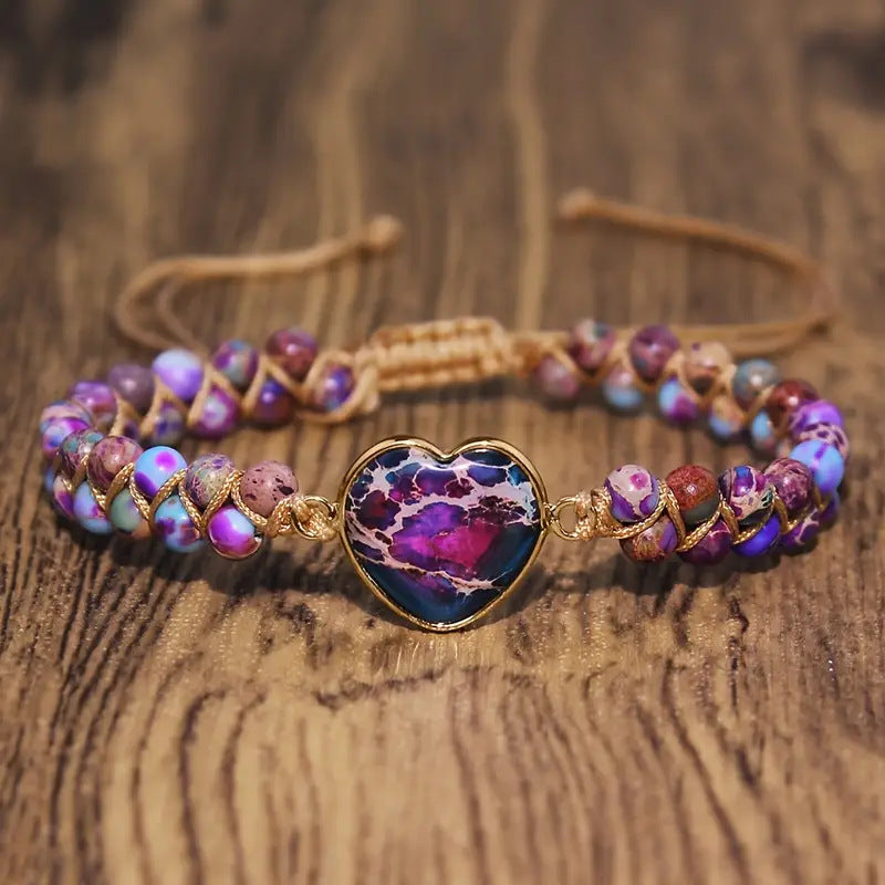 Romantic Purple Heart Bracelet
