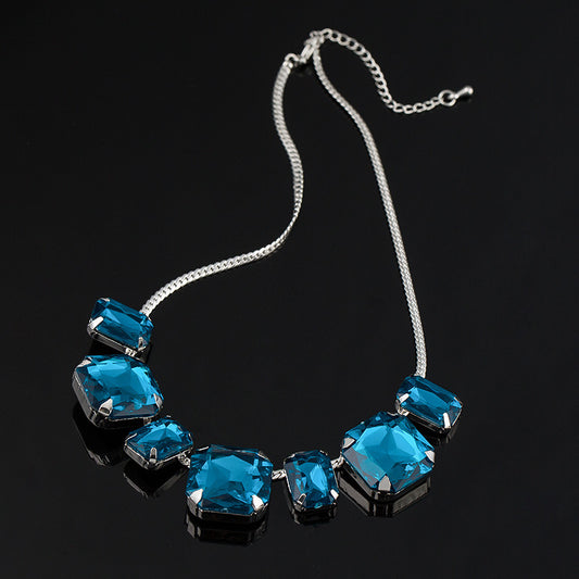 Statement Blue Crystal Necklace