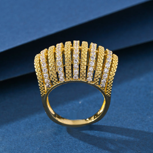 Statement Gold Diamond Ring