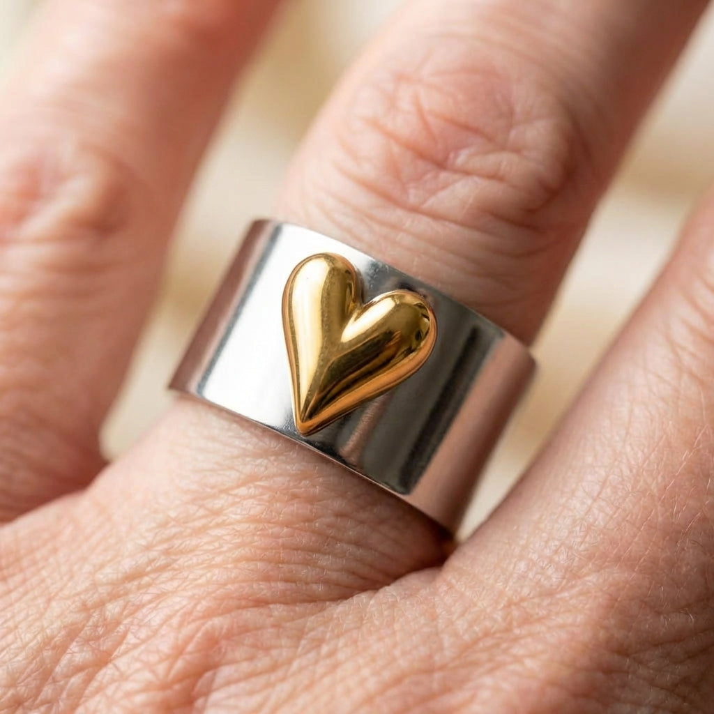 Statement Heart Cuff Ring