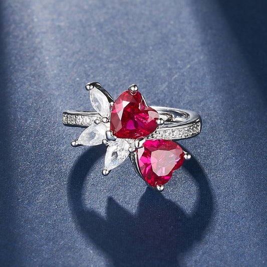 Statement Ruby Heart Ring