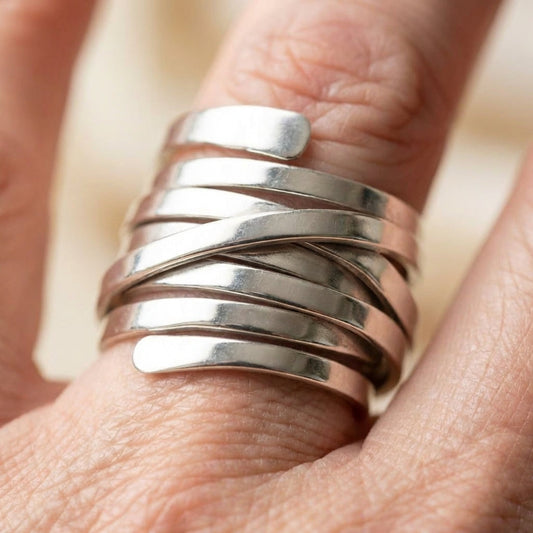 Statement Silver Wraparound Ring