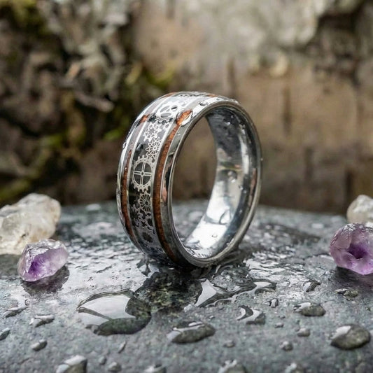Steampunk Gear Wood Ring