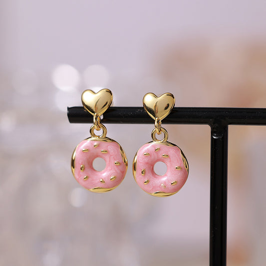 Sweet Pink Donut Earrings