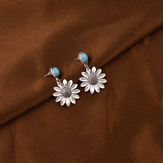 Turquoise Daisy Earrings
