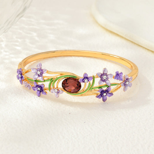 Vintage Amethyst Flower Bracelet