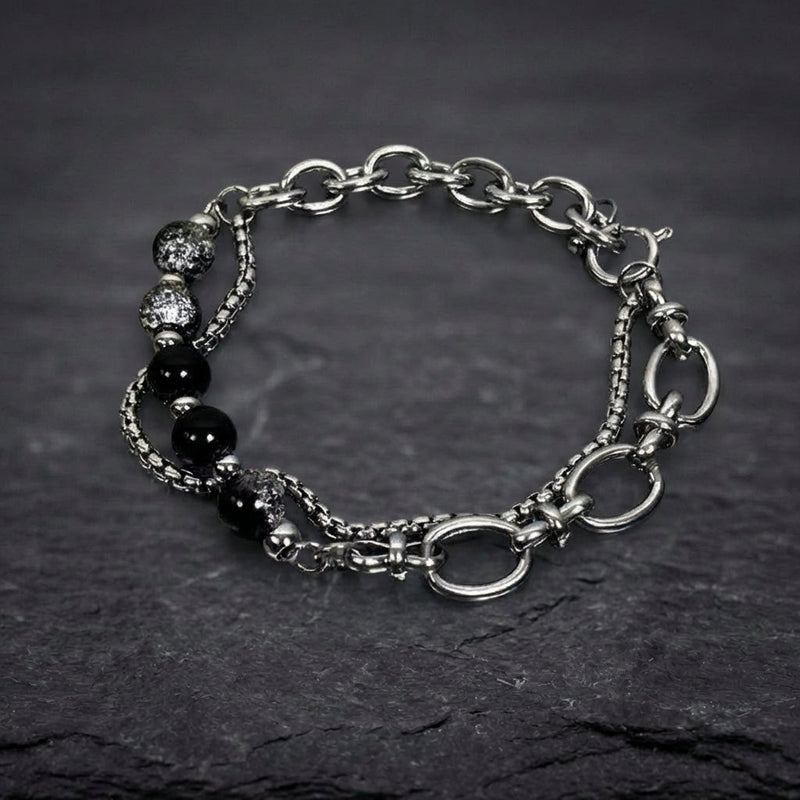 Vintage Bead Link Chain Bracelet