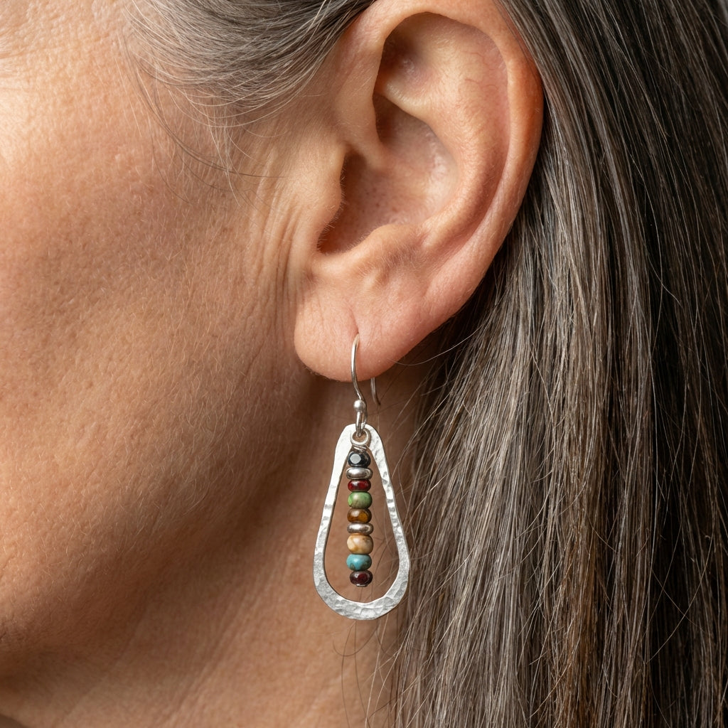 Vintage Beaded Teardrop Earrings
