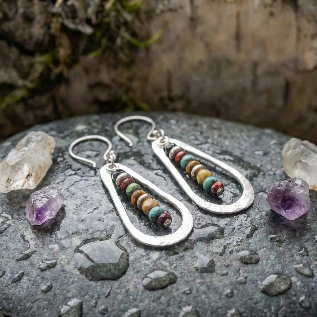 Vintage Beaded Teardrop Earrings