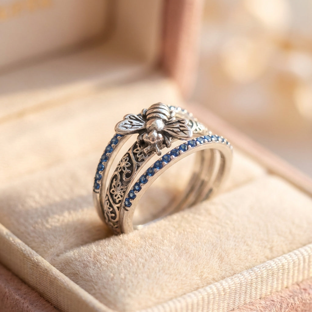 Vintage Bee Crystal Ring