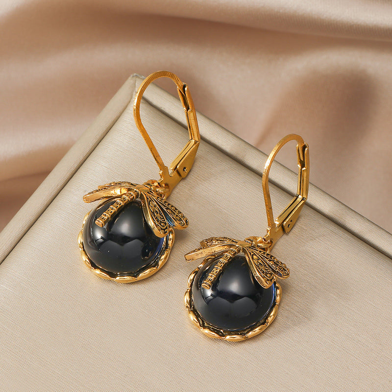 Vintage Black Onyx Earrings