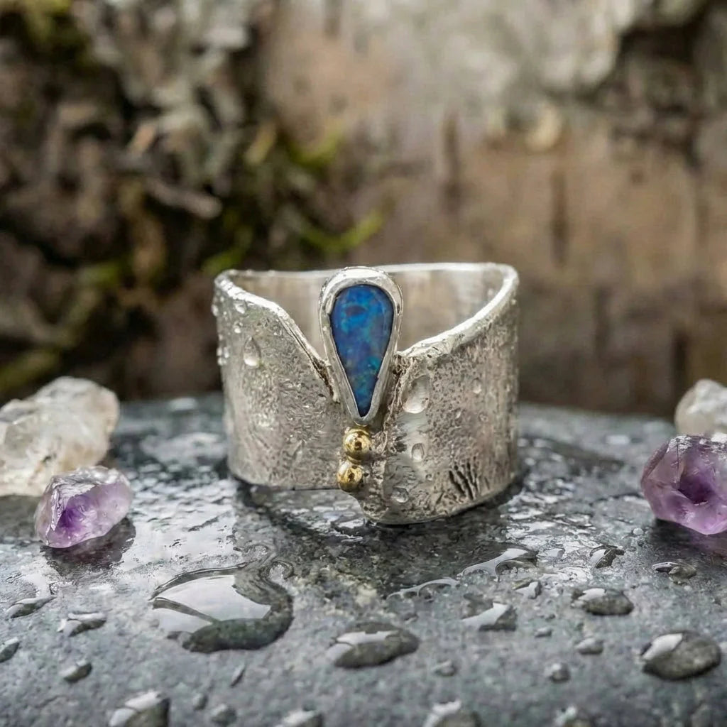 Vintage Blue Opal Ring