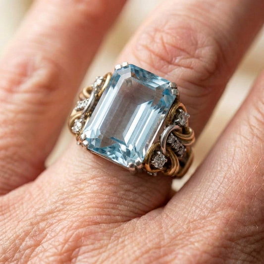 Vintage Blue Zircon Ring