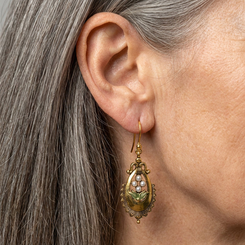 Vintage Bohemian Pearl Earrings