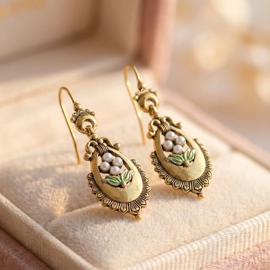 Vintage Bohemian Pearl Earrings