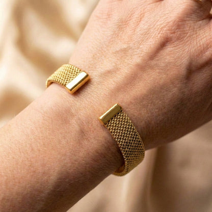 Vintage Braided Mesh Open Classic Bracelet