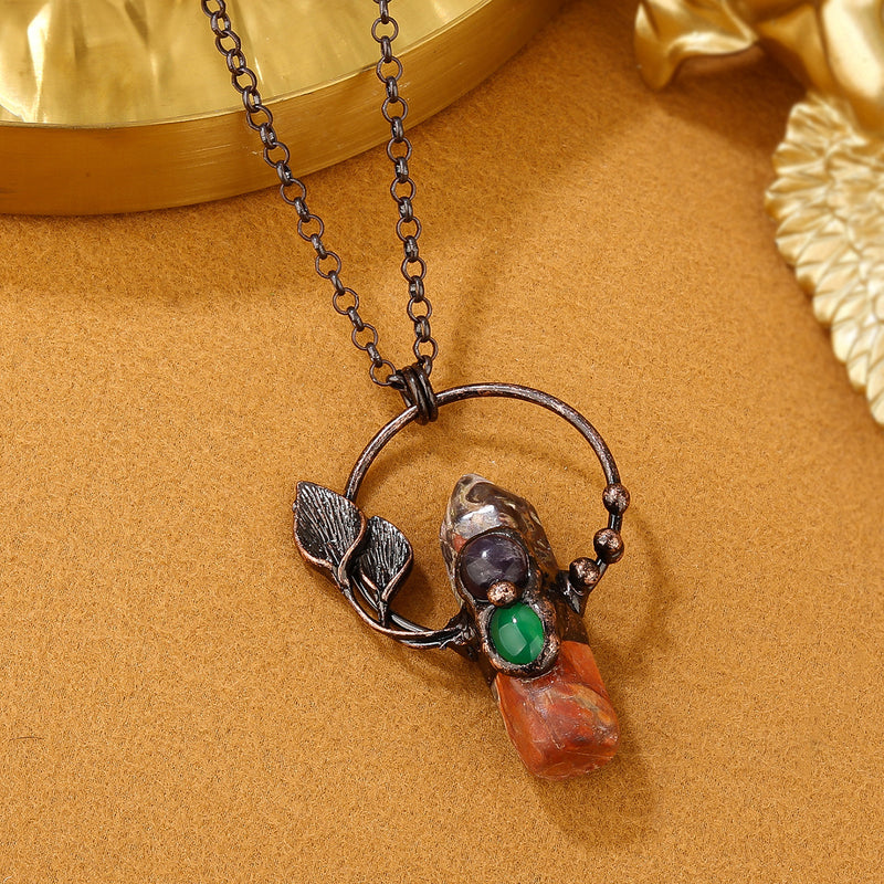 Vintage Butterfly Gemstone Necklace