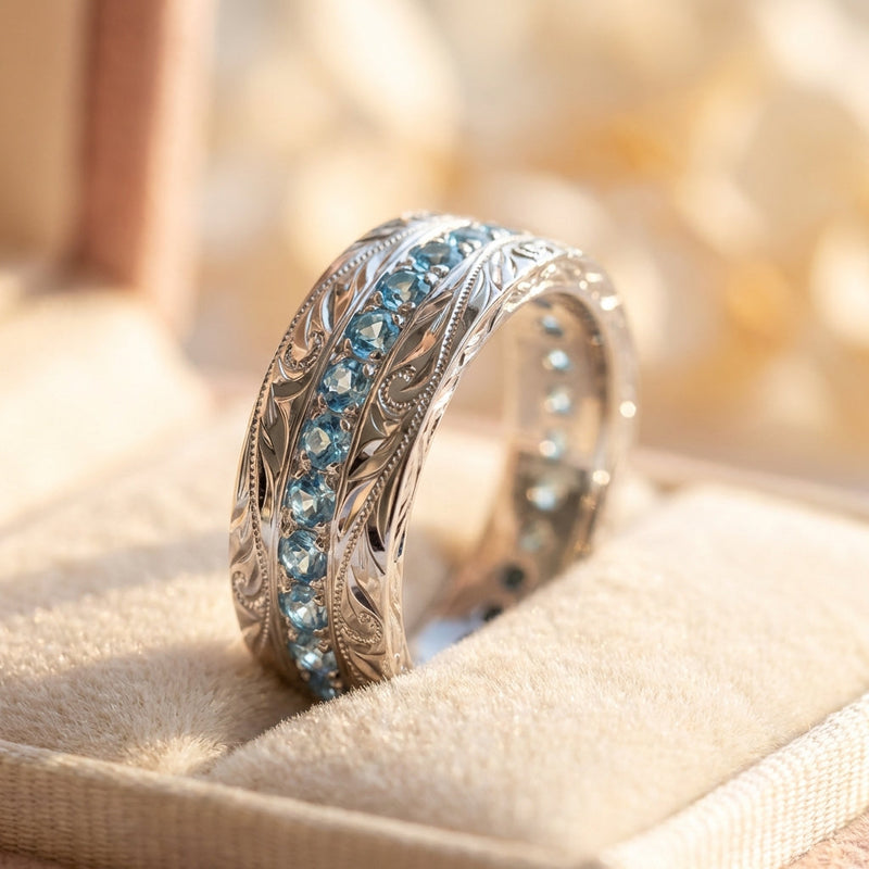 Vintage Carved Topaz Ring