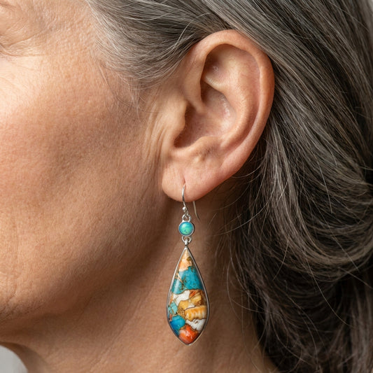 Vintage Colorful Stone Earrings