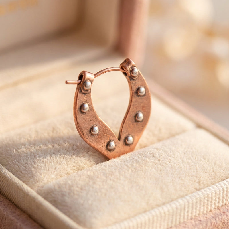 Vintage Copper Heart Earrings