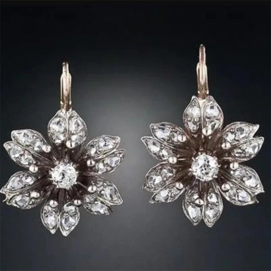Vintage Crystal Flower Earrings