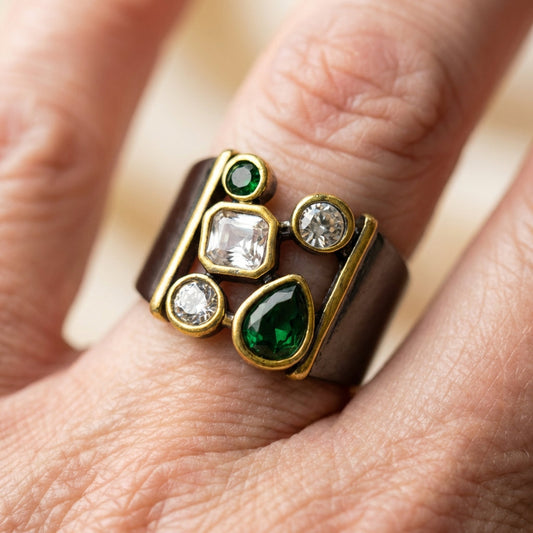 Vintage Crystal Statement Ring