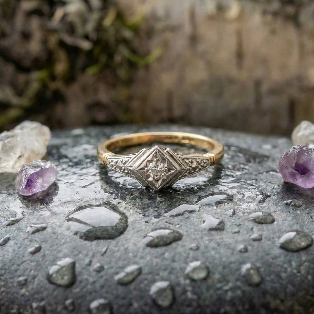 Vintage Diamond Square Ring