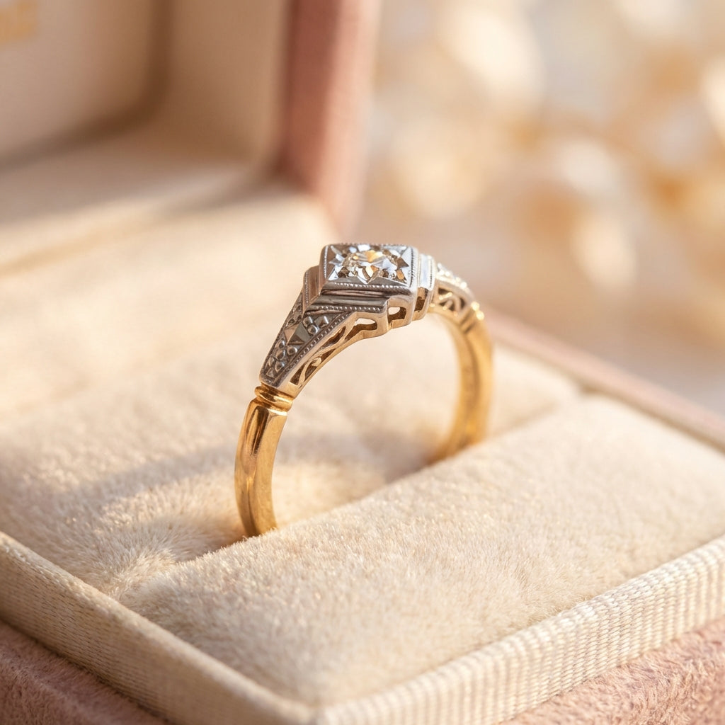 Vintage Diamond Square Ring