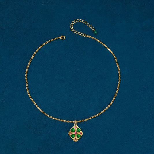Vintage Emerald Pendant Necklace