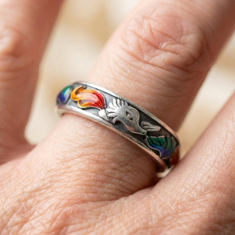 Vintage Enamel Fox Ring
