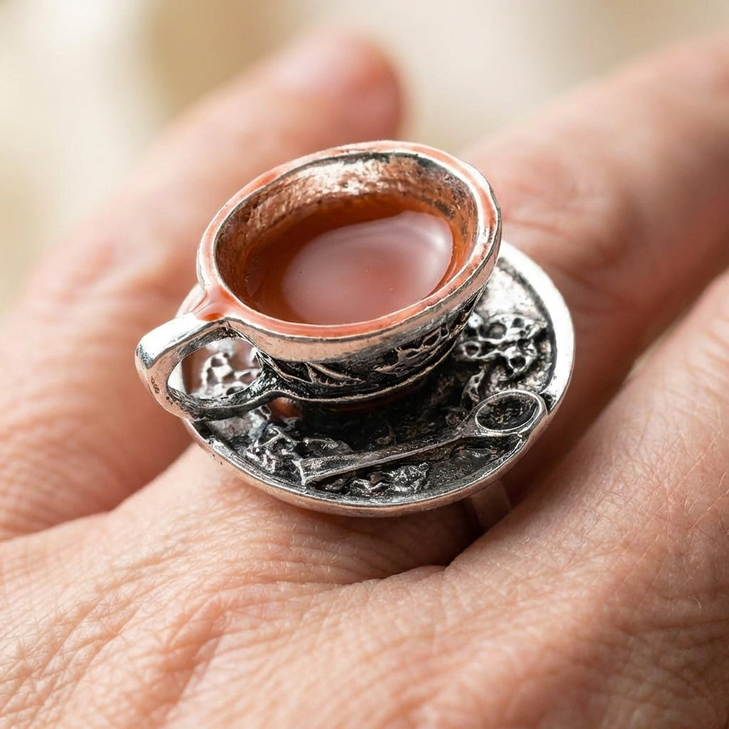 Vintage Enamel Teacup Ring