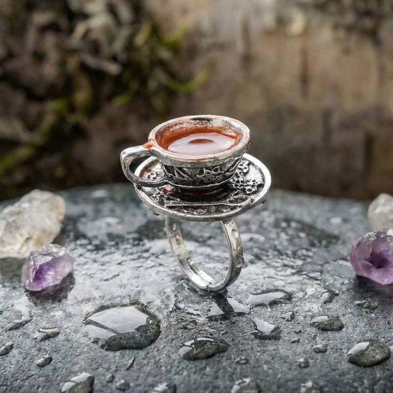 Vintage Enamel Teacup Ring