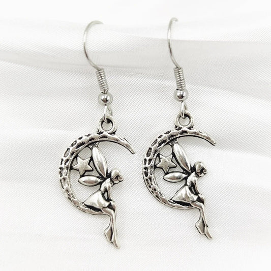Vintage Fairy Moon Earrings