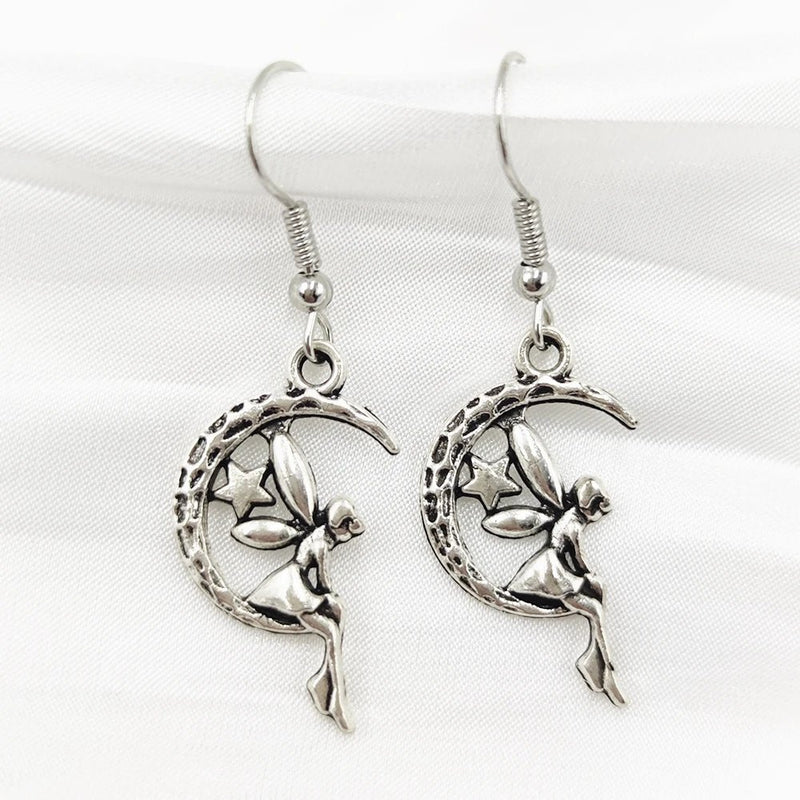 Vintage Fairy Moon Earrings