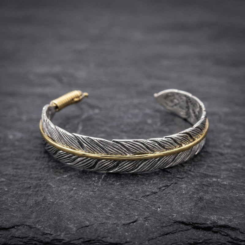 Vintage Feather Cuff Adjustable Bracelet