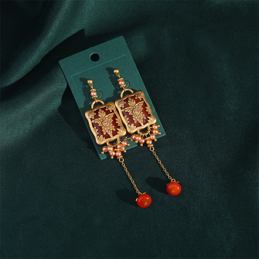 Vintage Floral Drop Earrings
