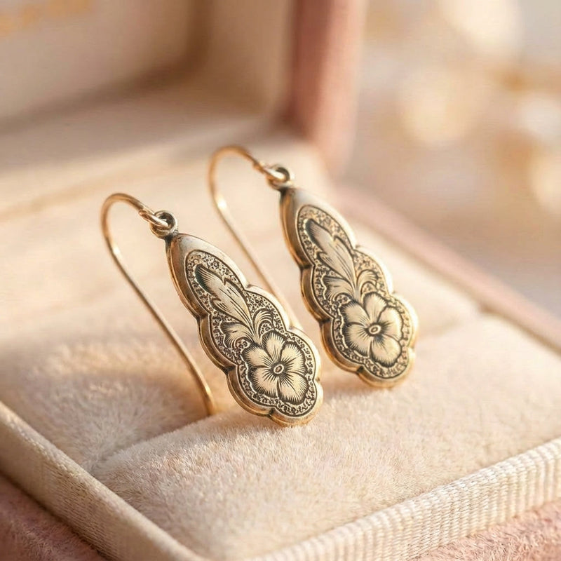 Vintage Flower Dangle Earrings