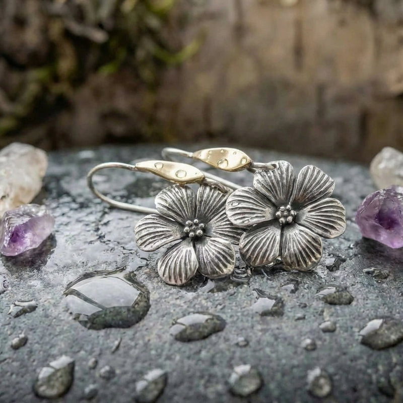 Vintage Flower Dangle Earrings