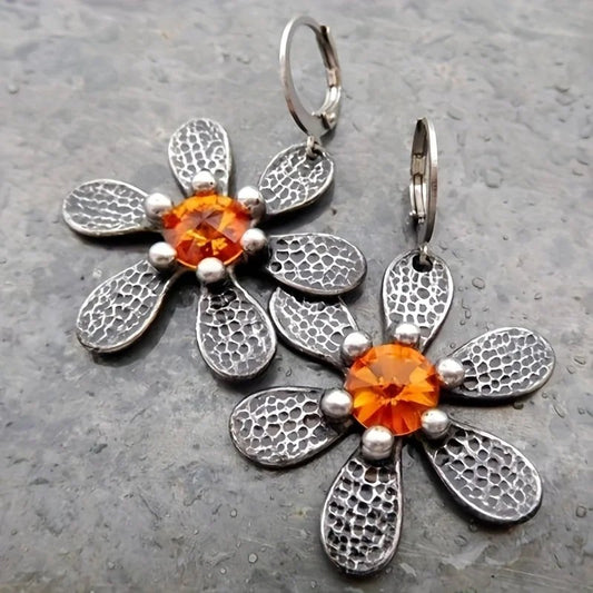 Vintage Flower Dangle Earrings