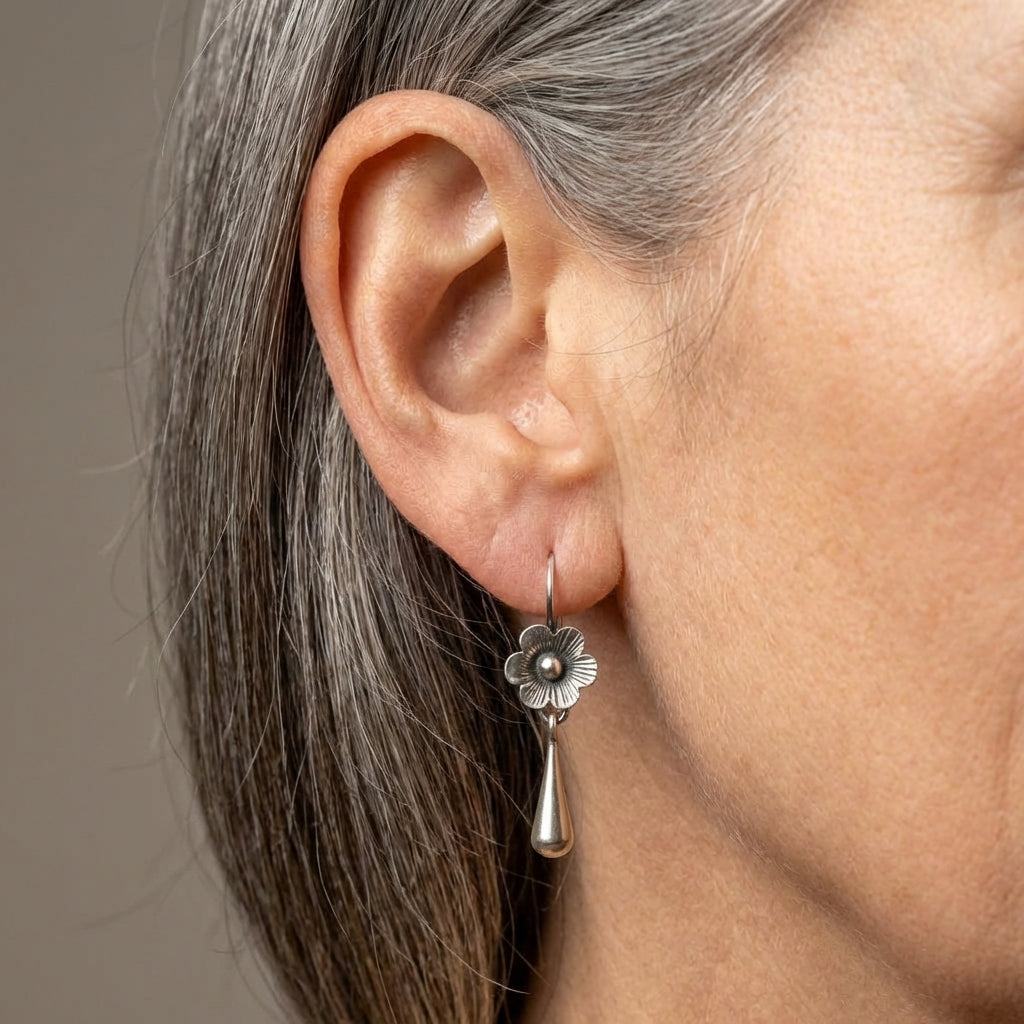 Vintage Flower Drop Earrings