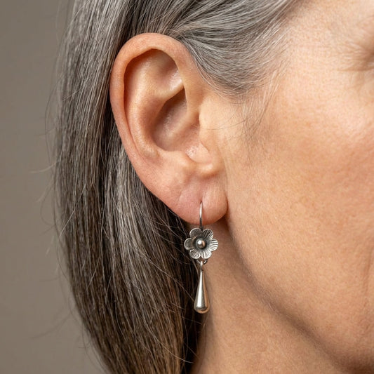 Vintage Flower Drop Earrings