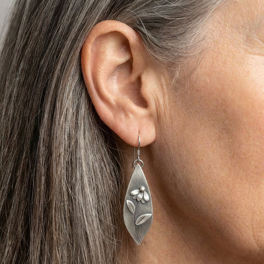 Vintage Flower Leaf Earrings