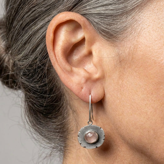 Vintage Flower Quartz Earrings