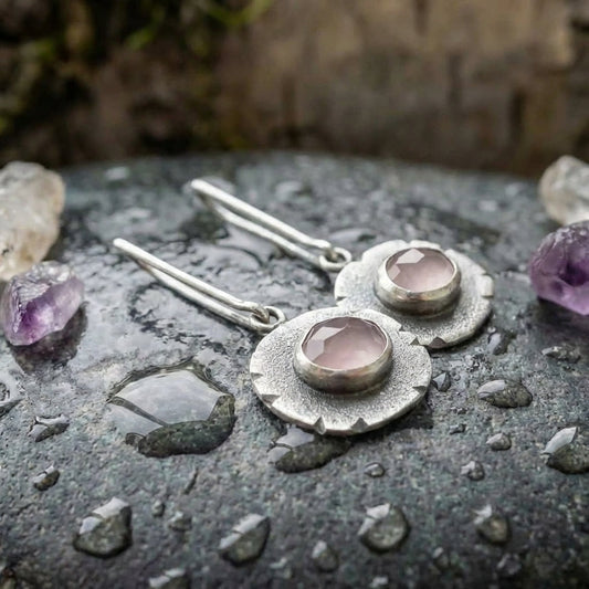Vintage Flower Quartz Earrings
