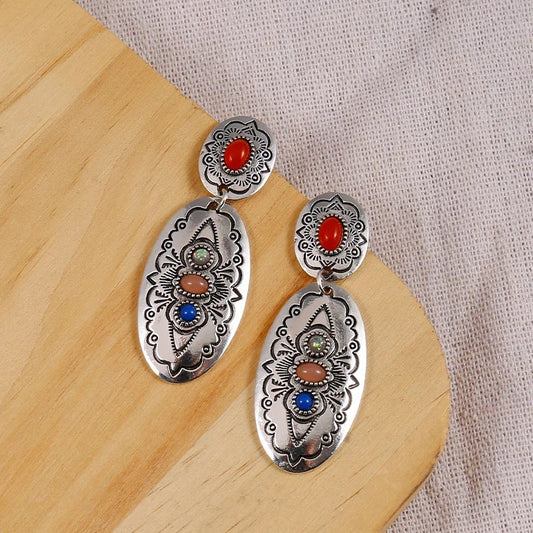 Vintage Gemstone Ethnic Earrings