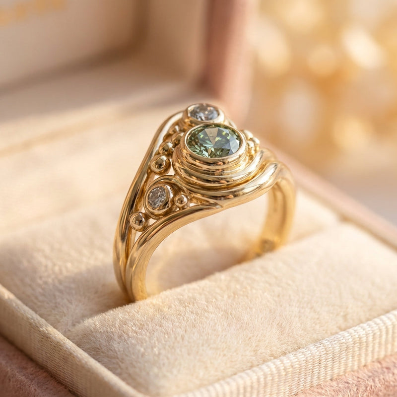Vintage Geometric Crystal Ring