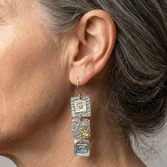 Vintage Geometric Dangle Earrings